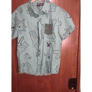 Mad Engine Minecraft Boys Button Up Size XXL